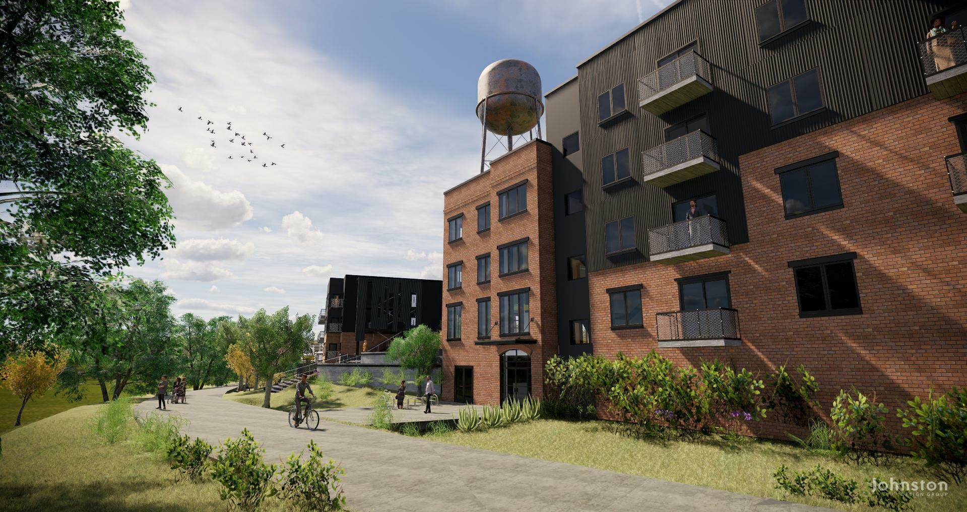 Rendering of Water Tower Apartments in Greenville, South Carolina